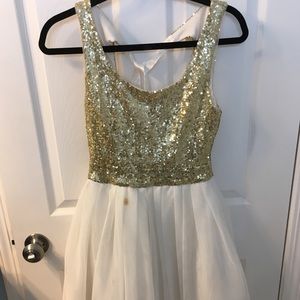 Gold and white dress